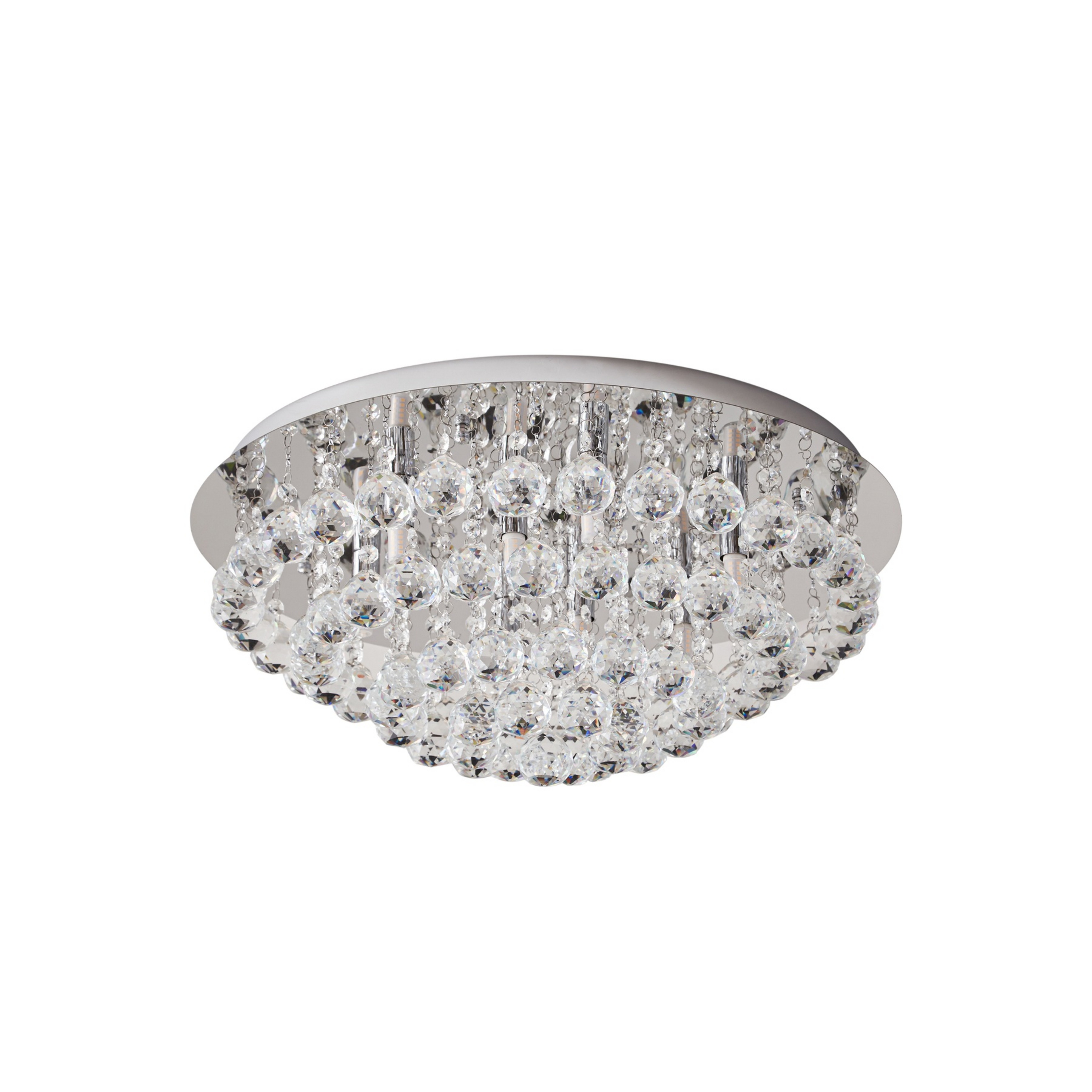 Lindby Deckenleuchte Antonino, Ø 55 cm, 8-flg., Kristall, G9