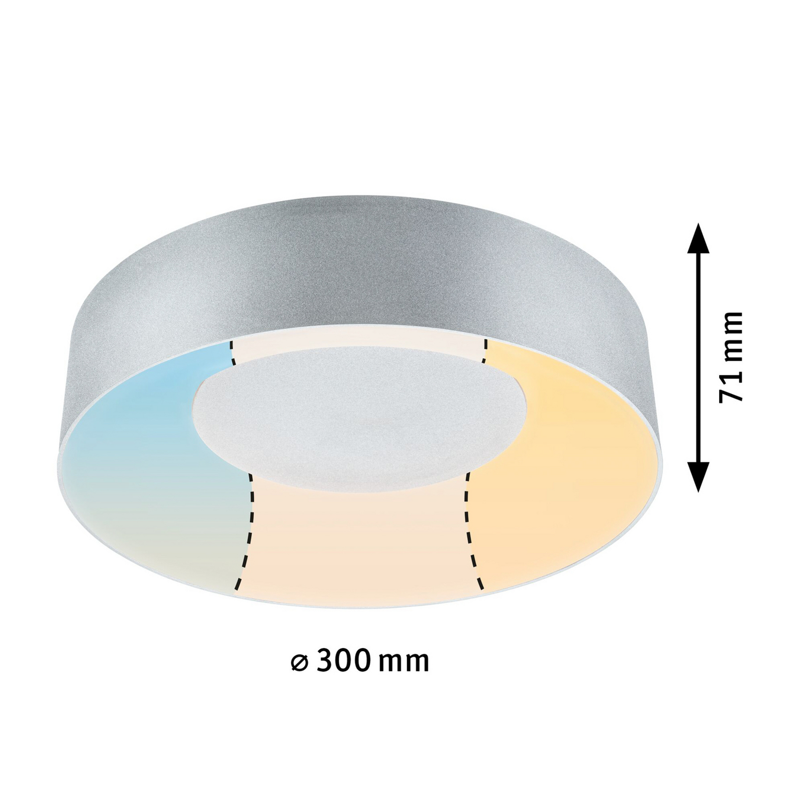 Vision-EL Plafoniera LED 18W 4000K Bianco Neutro - Alluminio/PC, Diametro 225mm, Non Dimmerabile, IK06
