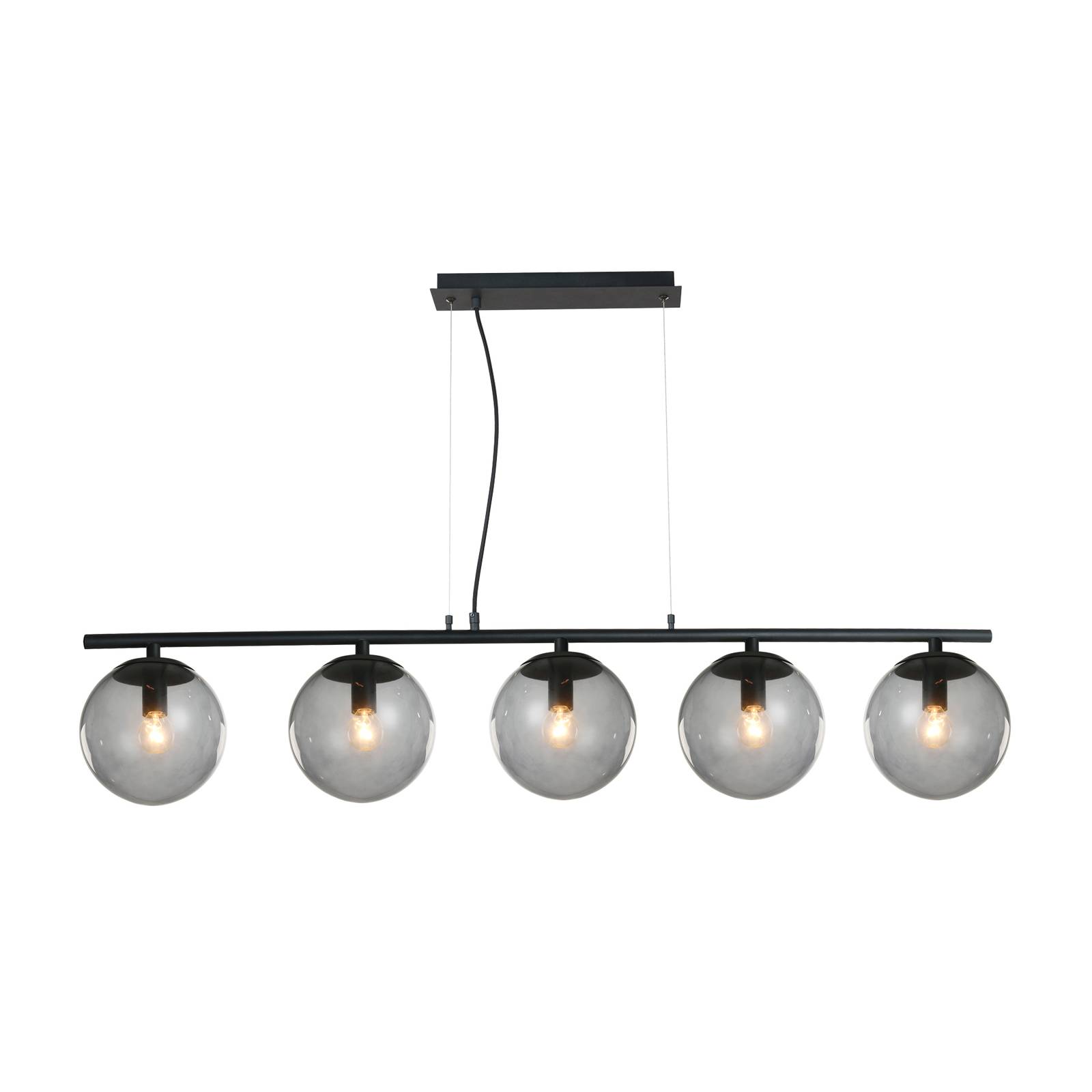 Lucande Lámpara colgante de diseño - Lámpara colgante - Salón / Comedor - gris ahumado, negro - Vidrio