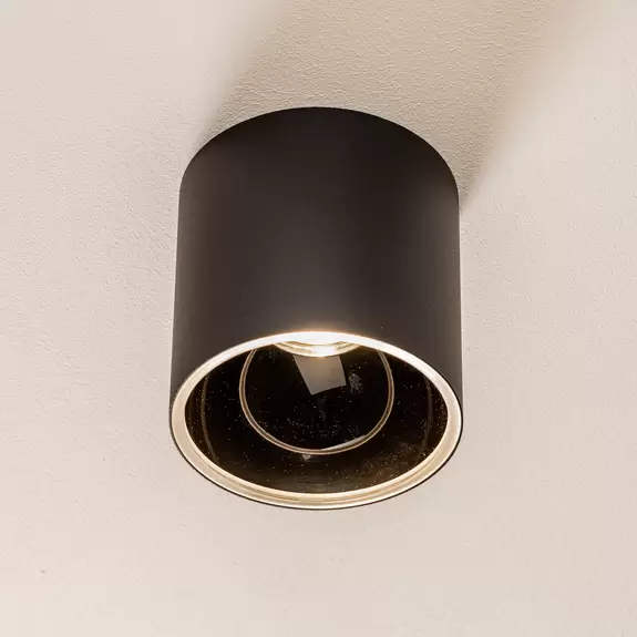 Lampenwelt Downlight Halo, schwarz/schwarz