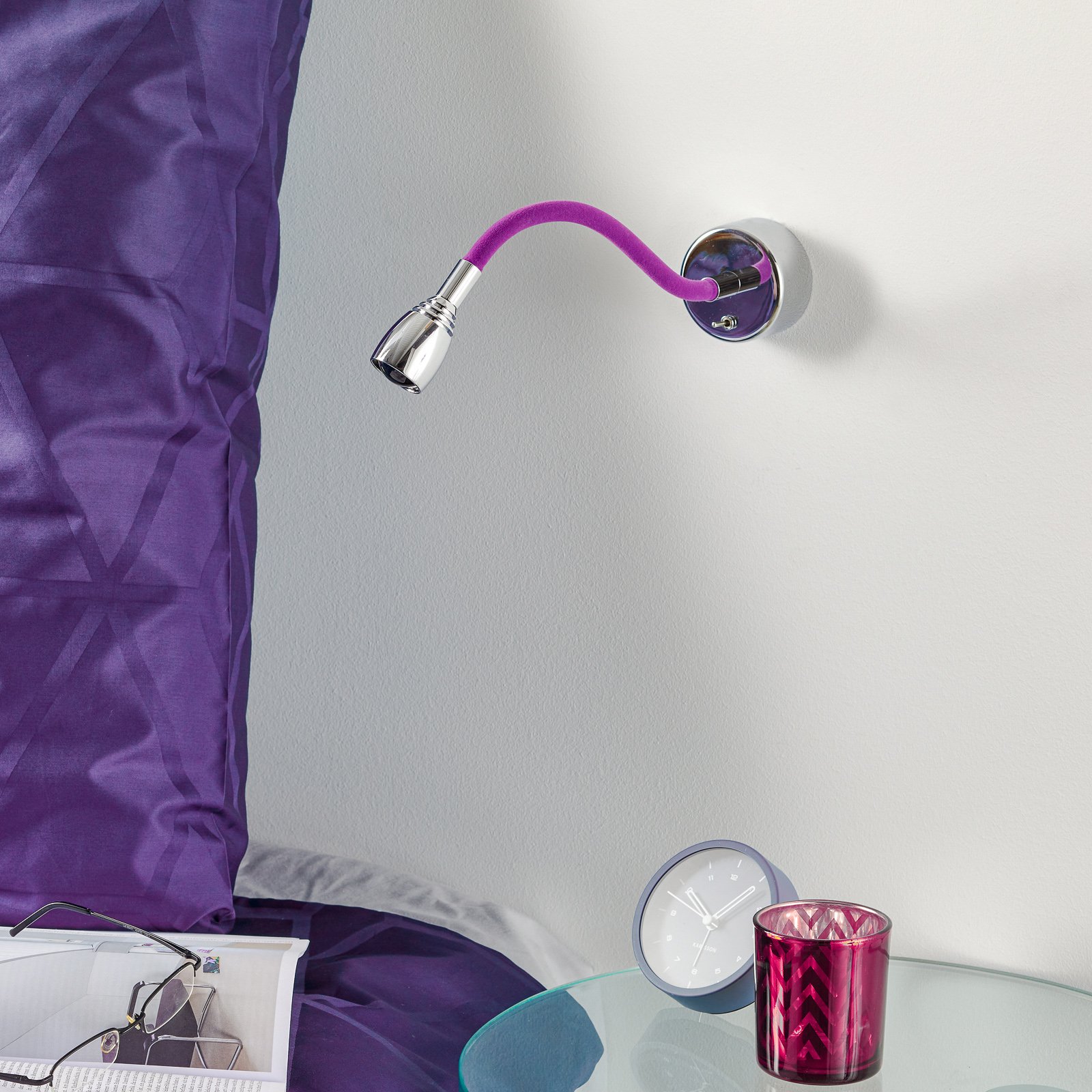 Baulmann 64.361 LED lampă de perete cu braț flexibil catifelat violet