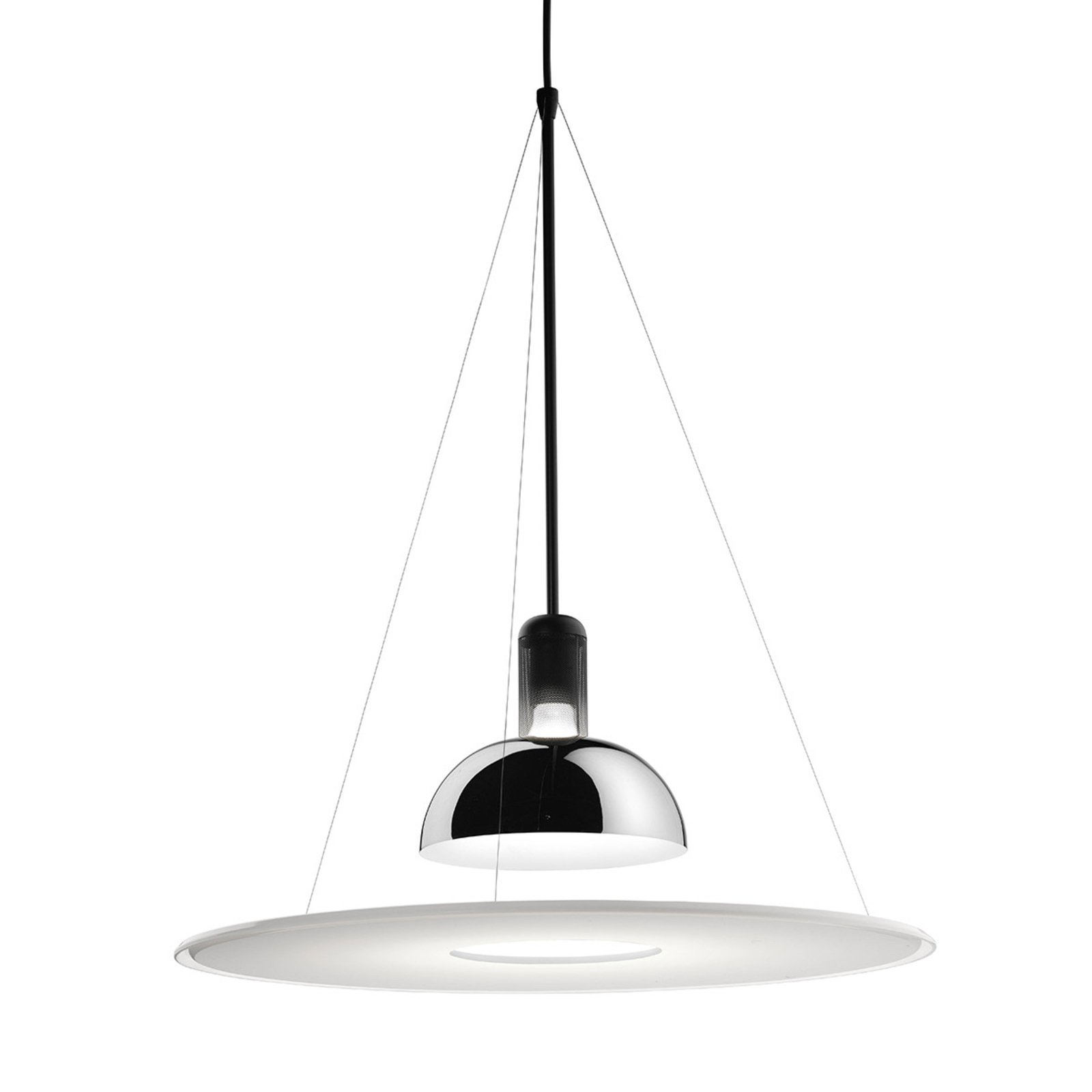 FLOS Frisbi hanging light with a white disc