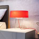 Prandina Glam asztali lámpa 36 cm világos/piros árnyékolóval