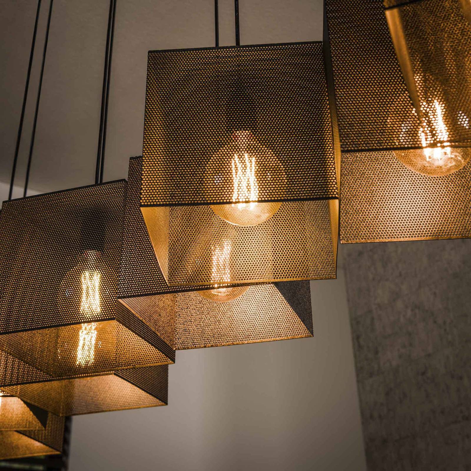 Lampa wisząca Block, czarna, 160 x 30 cm, metal, 8-punktowa