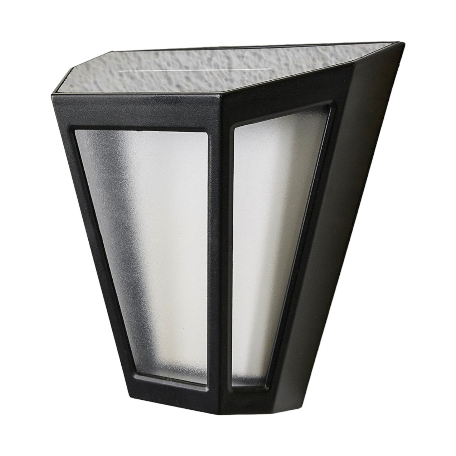 LED solar wall light Yago, frosted lampshade