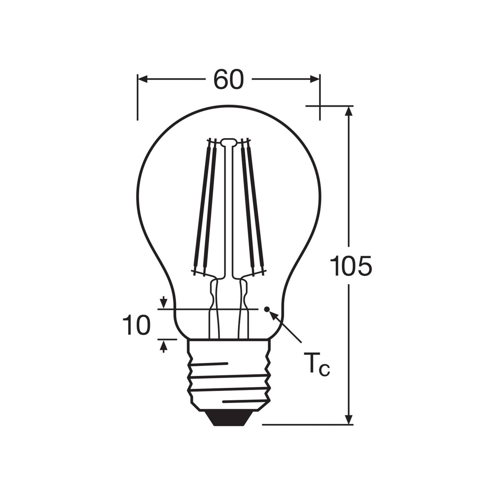 Ampoule LED à incandescence OSRAM E27 6,5W 827 pack de 4