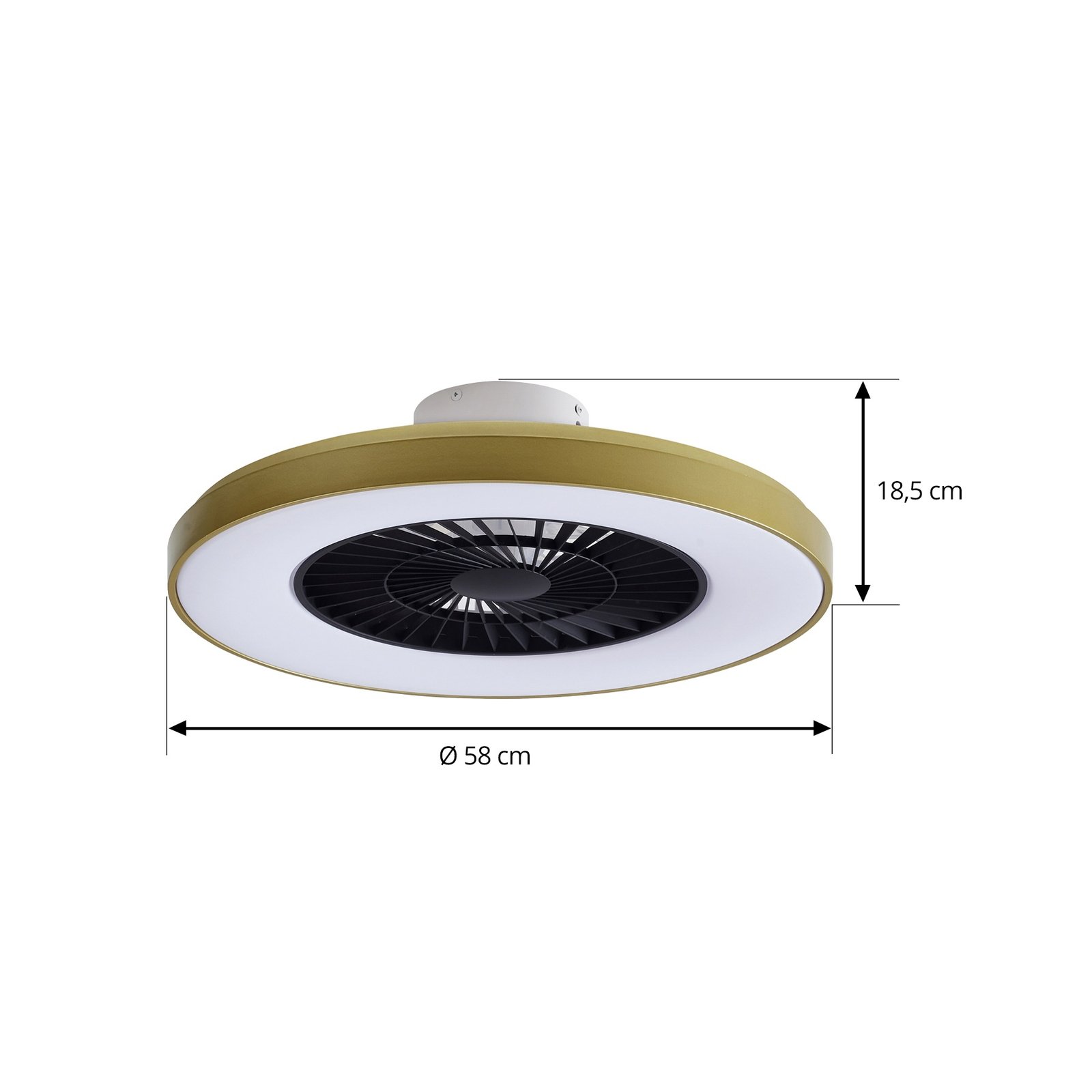 Teleo LED Stropní ventilátor Mosaz - Lindby