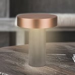 lámpara de mesa LED recargable Bito, bronce/antracita, altura 20 cm, IP44