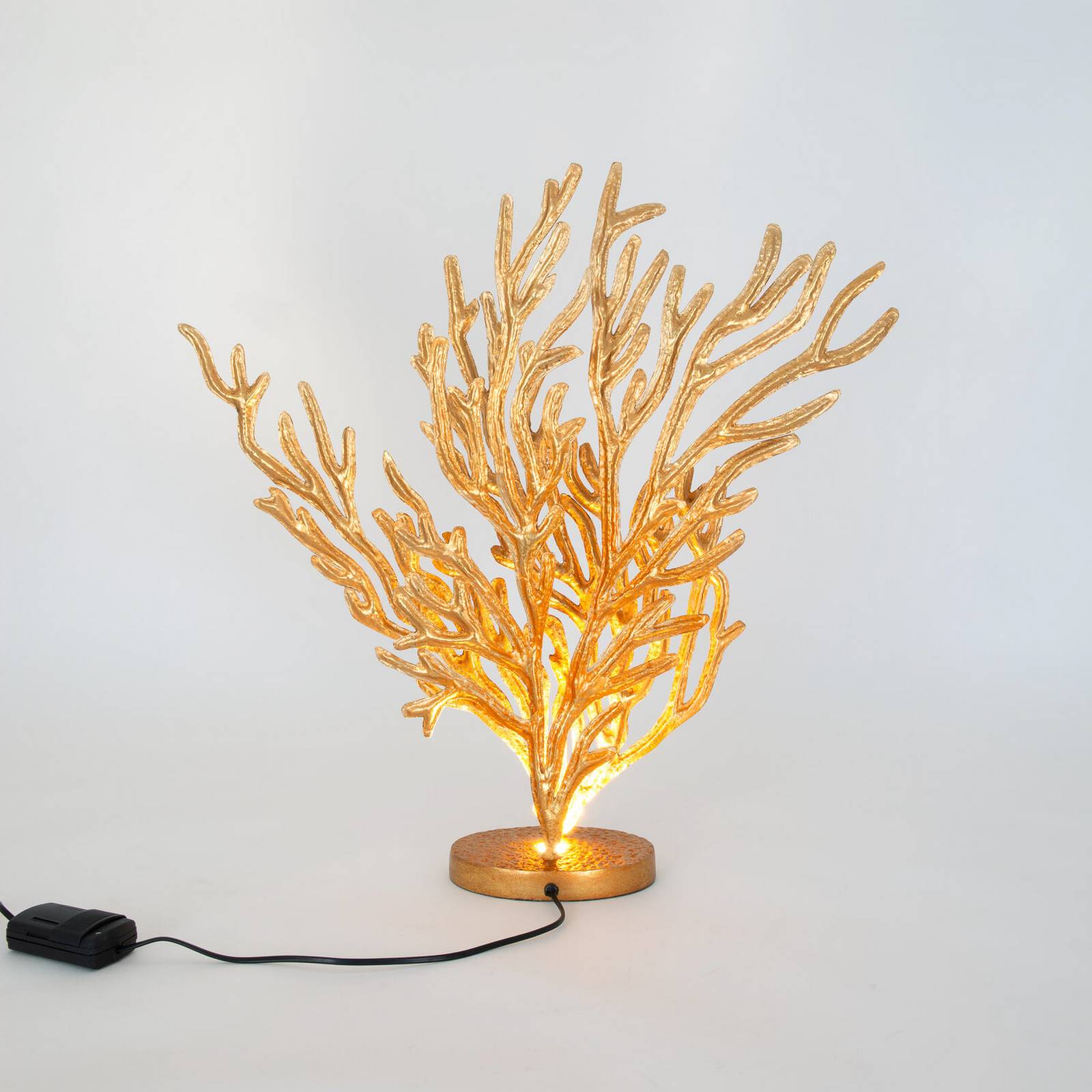 LED-bordlampe CORADORIA, guldfarvet, højde 72 cm, metal