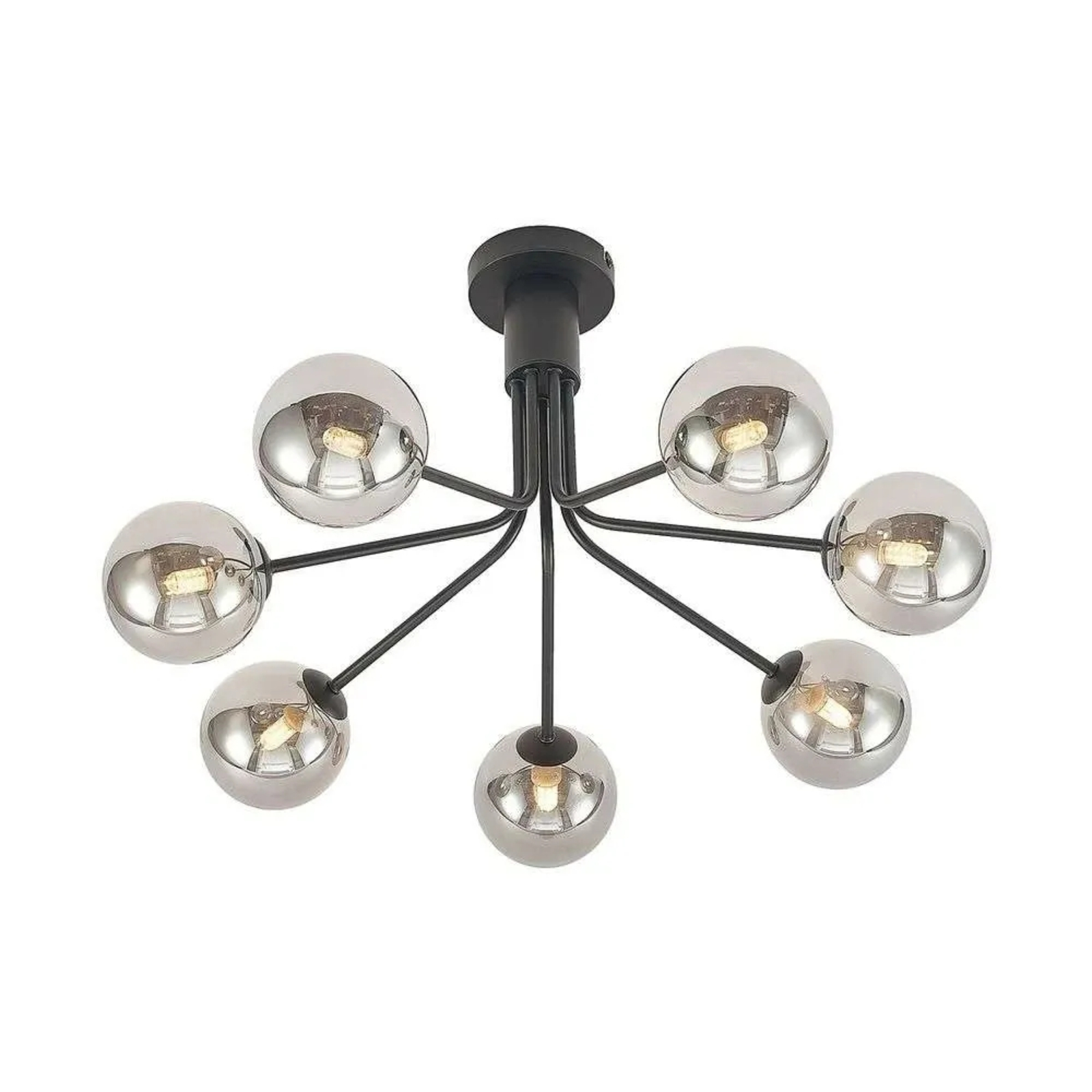Wynina 7 Ceiling Lamp Black/Smoke - Lucande