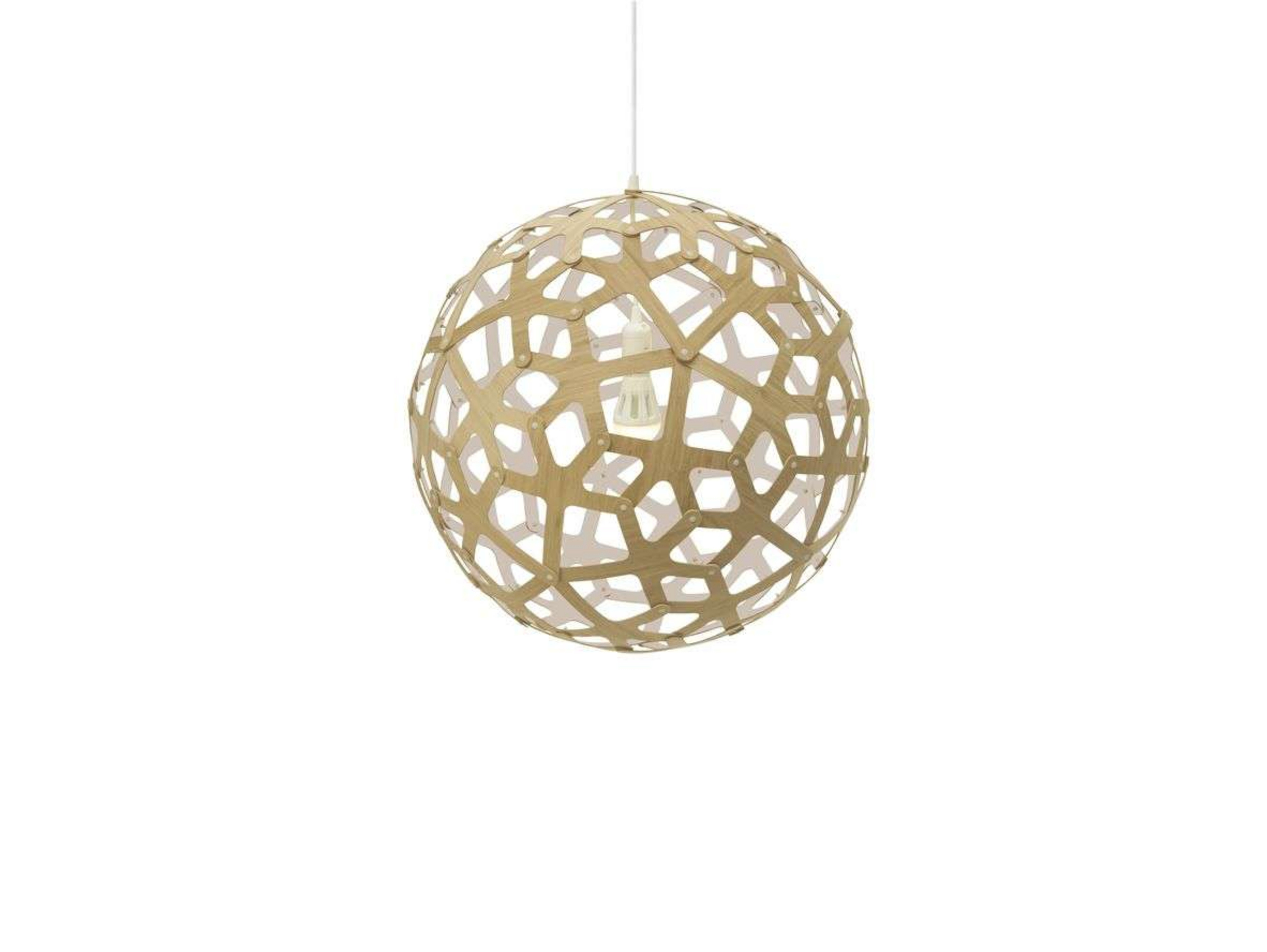 Coral Candeeiro Suspenso Ø60 White 1 Side - David Trubridge