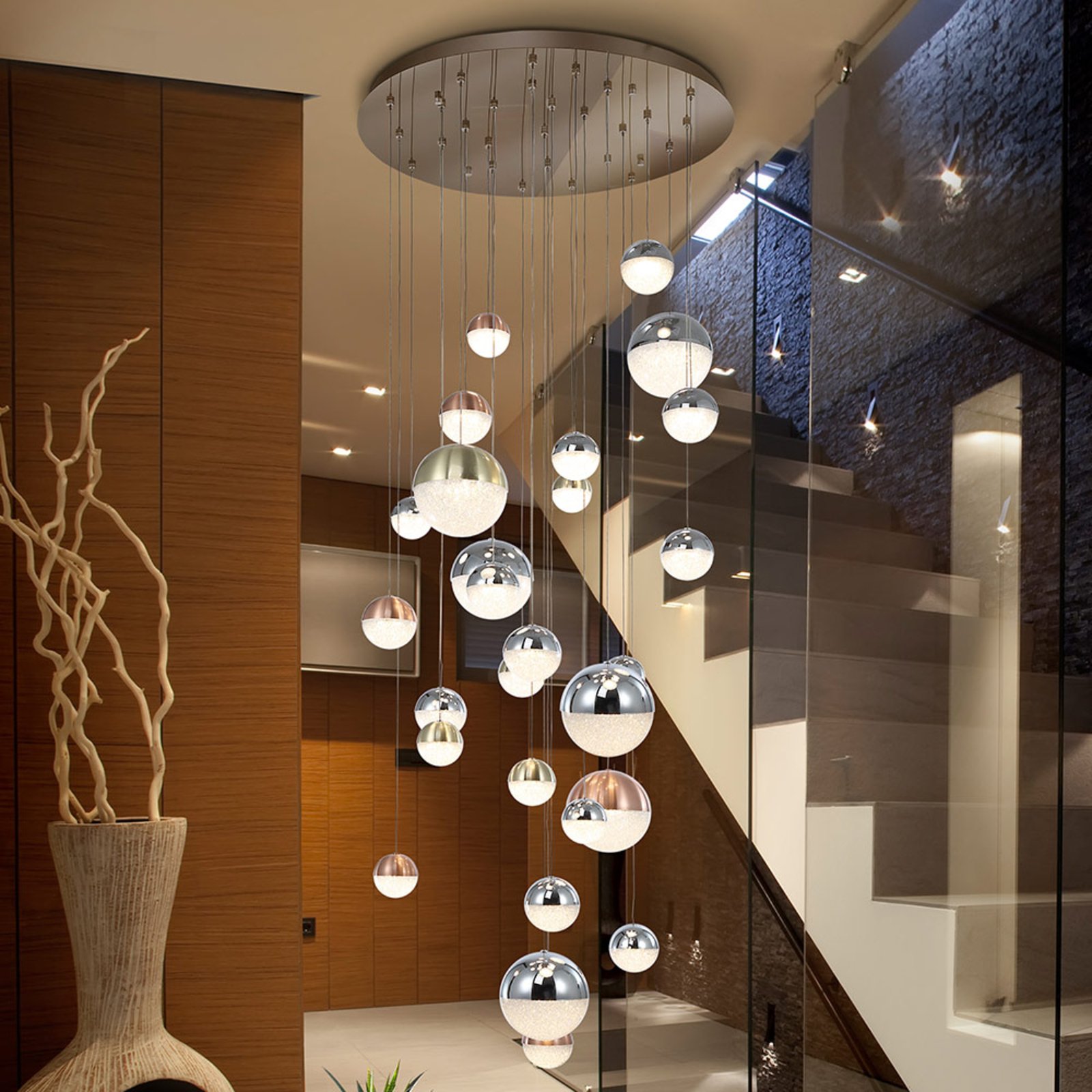 LED hanglamp Sphere meerkleurig 27-lamps, app