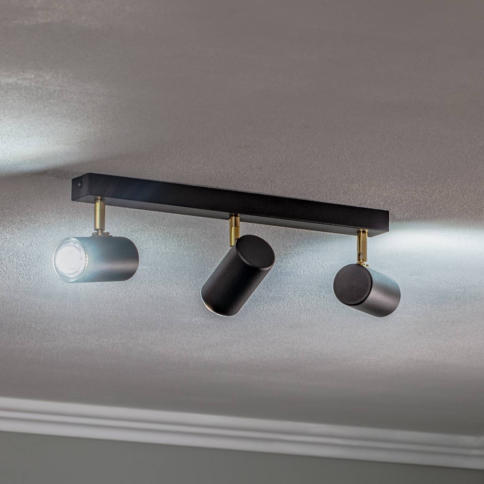 Argon Spot pour plafond Lund noir à trois lampes