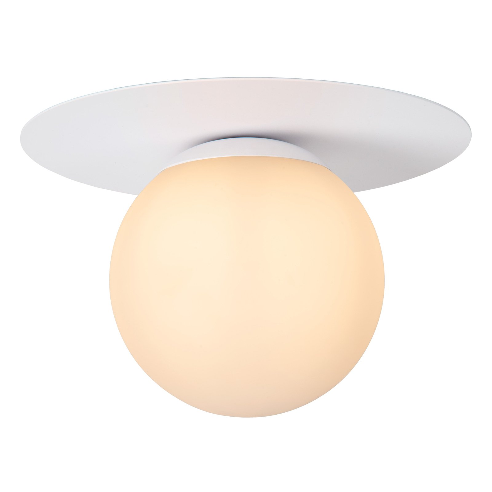 Tricia ceiling light, white, Ø 25 cm, glass, 1-bulb, E27