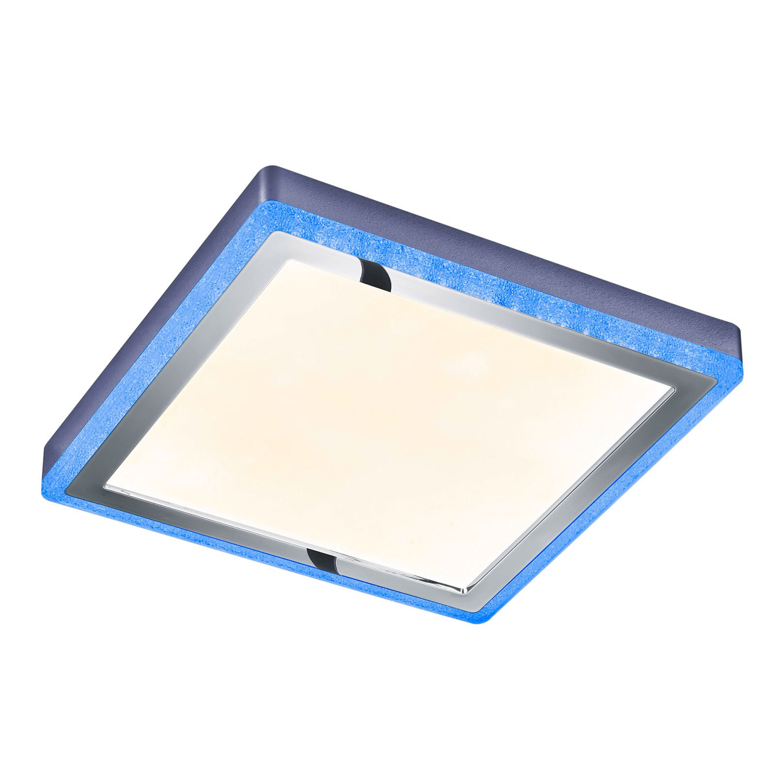 LED-loftlampe Slide, hvid, kantet, 40 x 40 cm