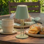 Akumulatorowa lampa stołowa LED Lindby Janea TWIN, zielona, metalowa