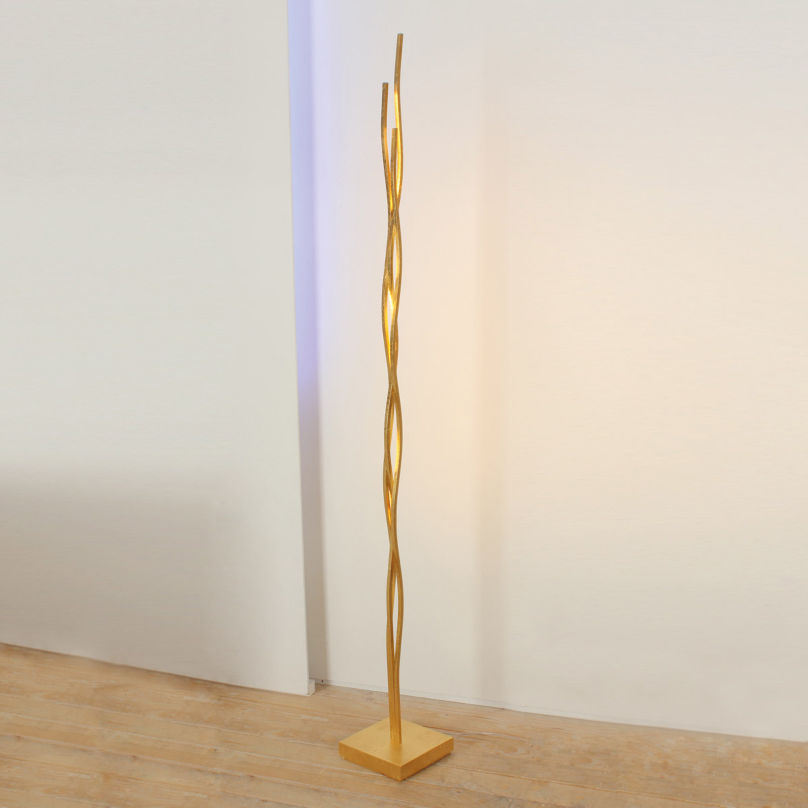 Escale Silk lámpara de pie LED pan oro atenuador