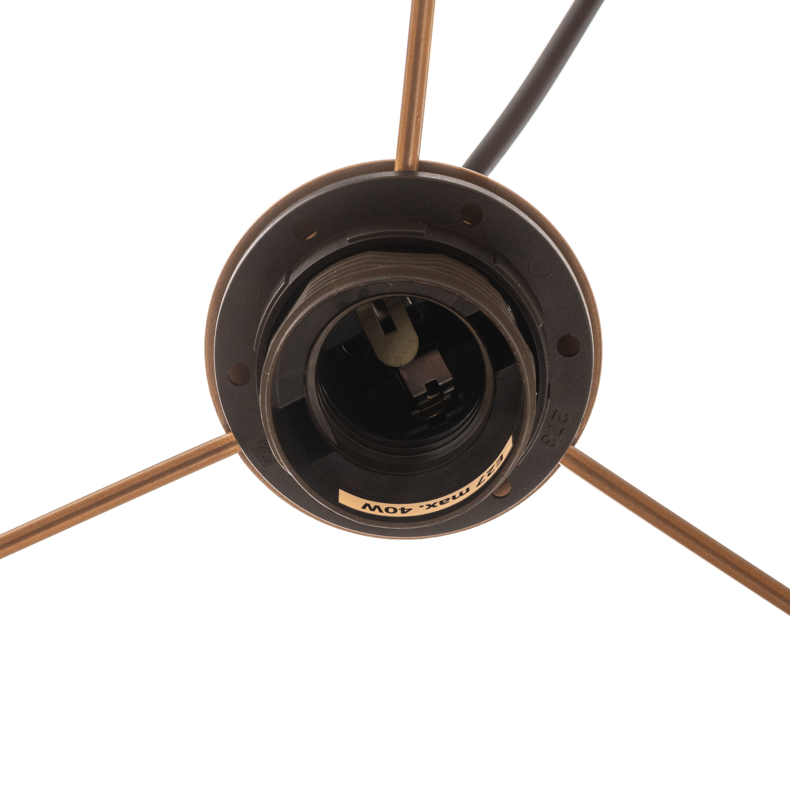 Lámpara colgante Devon negro/beige/crudo/oro Ø45cm