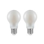 LED-pære E27 6W 2.700 K dæmpes opal 2 stk