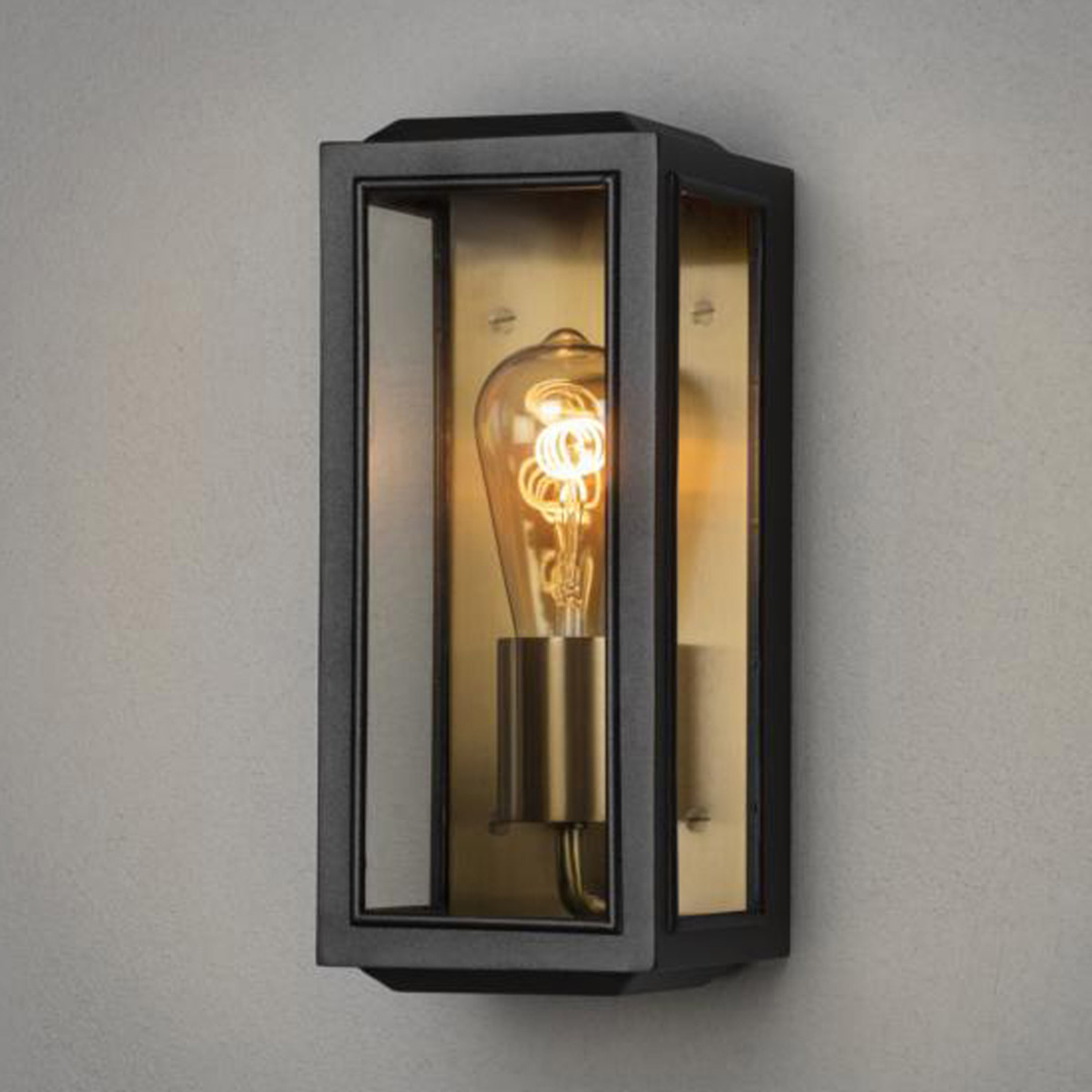 Carpi outdoor wall lamp, black, width 12.5 cm