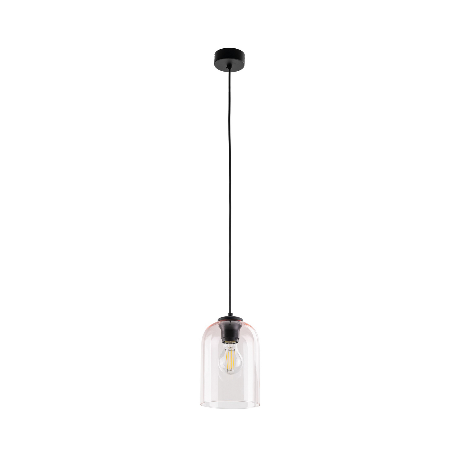 Molly hänglampa, rosa, Ø 14 cm, metall/glas