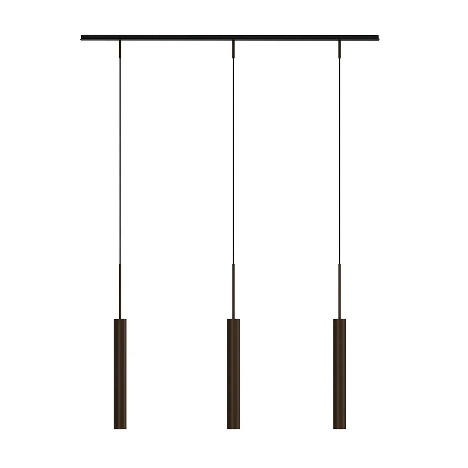 Audo Copenhagen Lampa suspendată Audo Tubulaire Rail 3 becuri culoare bronz aluminiu - Camera de zi / sufragerie - Design - bronz anodizat