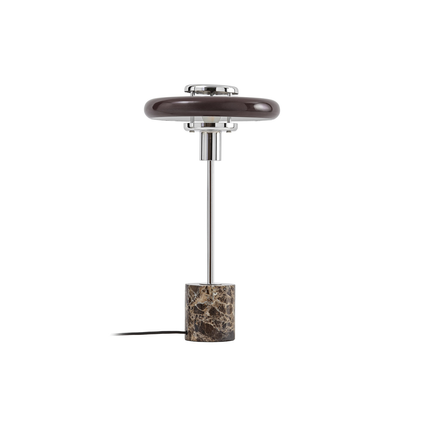 Lampe à poser Lindby Branford, style rétro, marron, verre/marbre