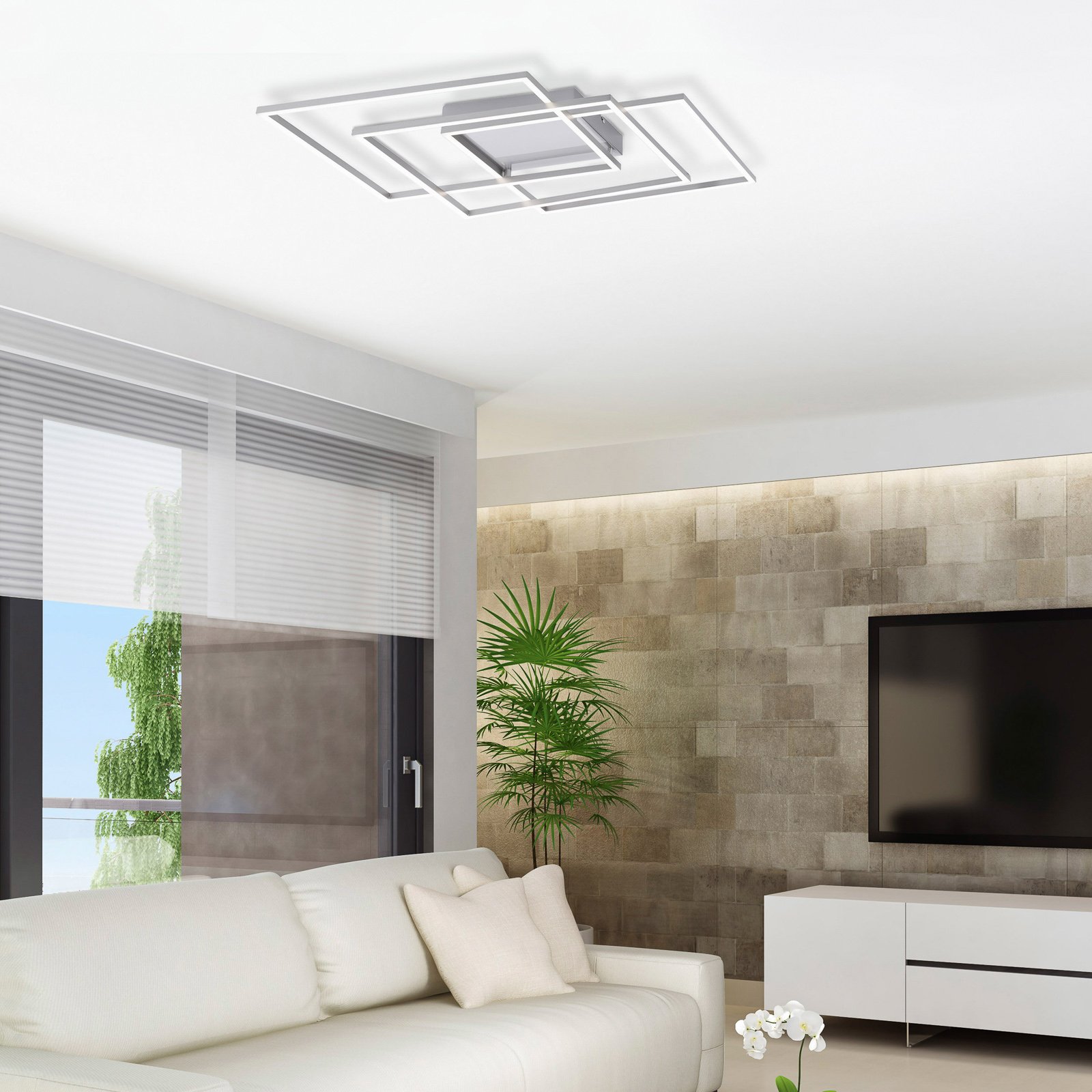 Plafonnier LED Q-Inigo compatible Smart-Home 60 cm