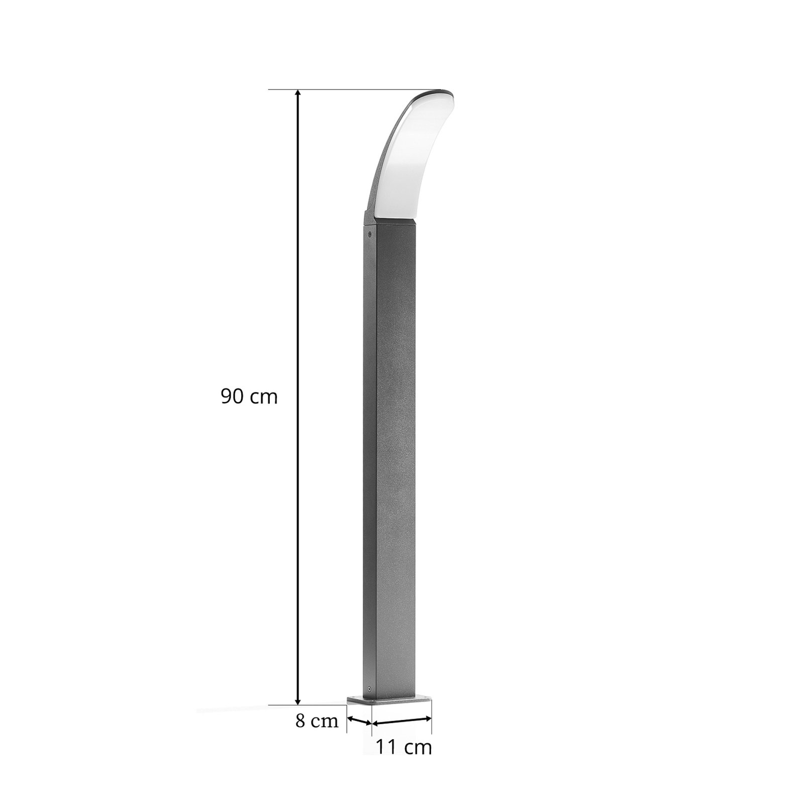 Fiumicino LED path lamp in a curved shape