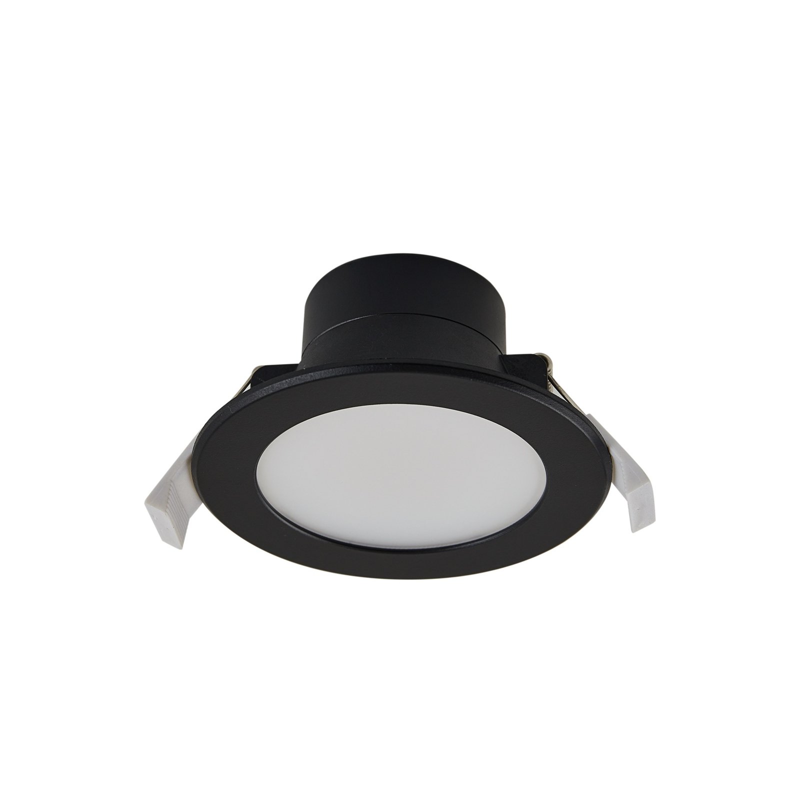 Prios LED innfelt spot Rida, svart, 11,5 cm, 9 W, CCT