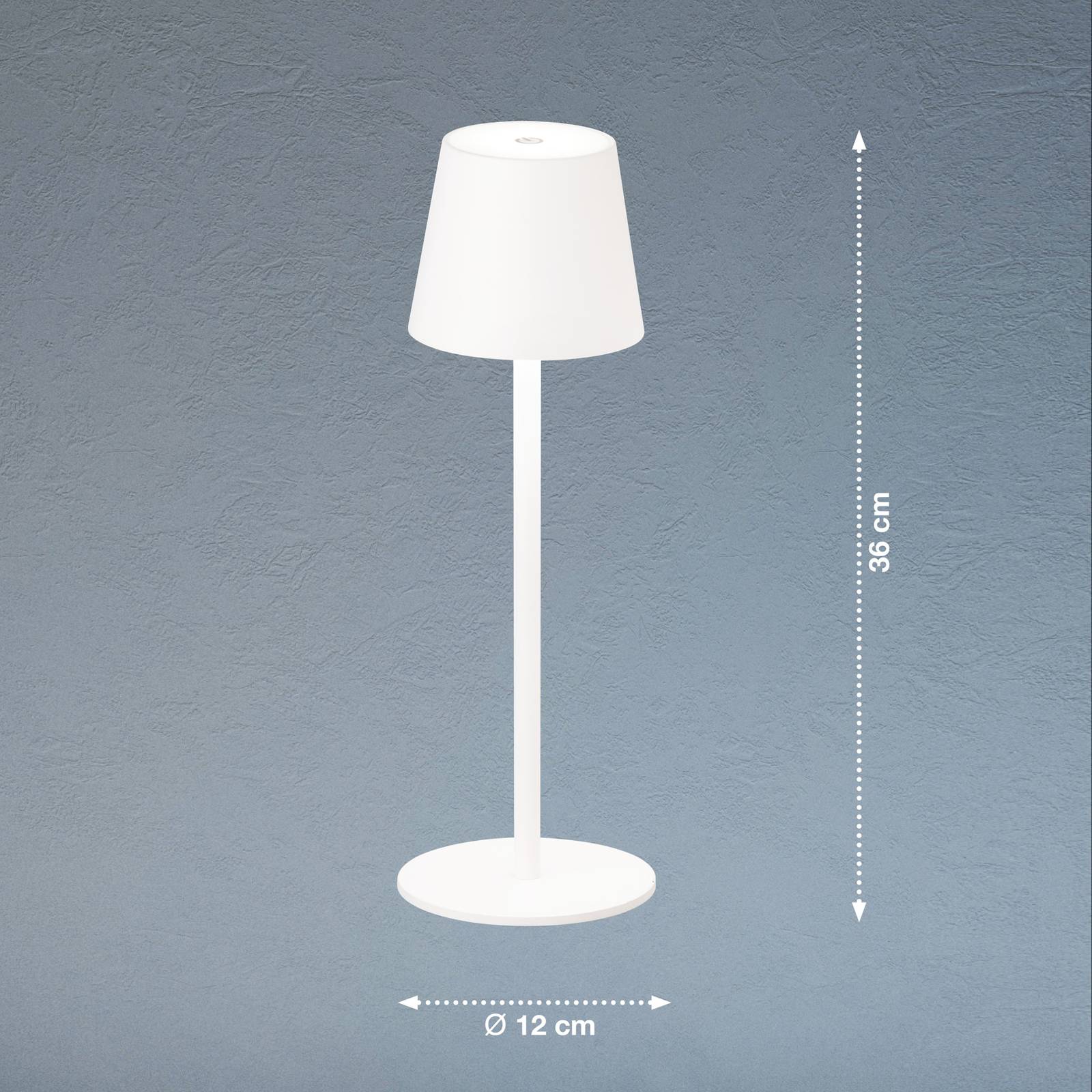 FH Lighting Lampe à poser LED Tropea batterie, blanc sable