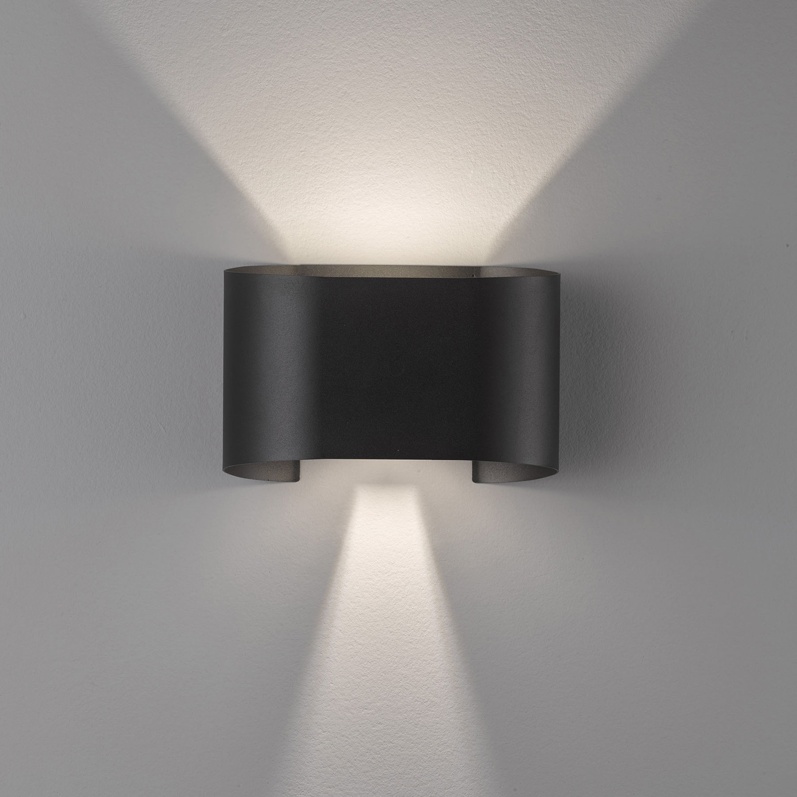 Sienas LED sienas lampa, divgaismas, apaļa, melna