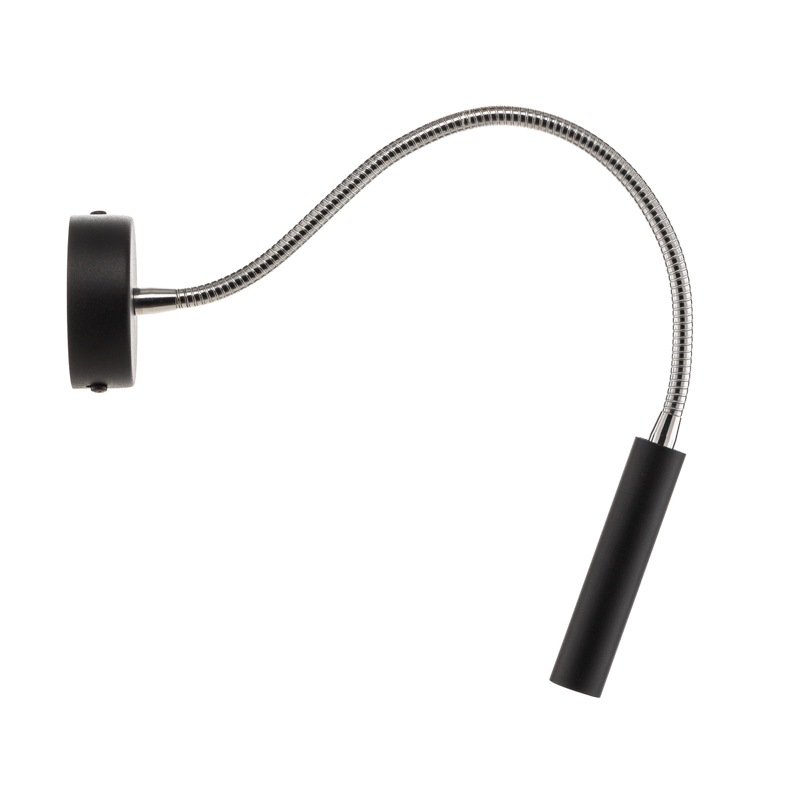 Lámpara de pared Flexa con brazo flexible, negro