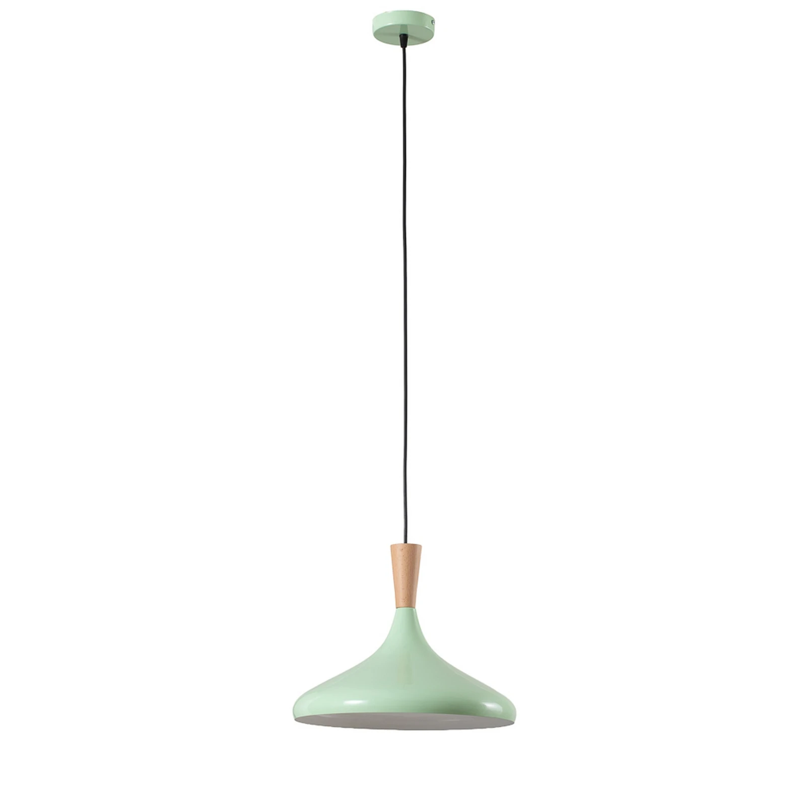 Hänglampa Chris, mintgrön/vit, Ø 35 cm, metall