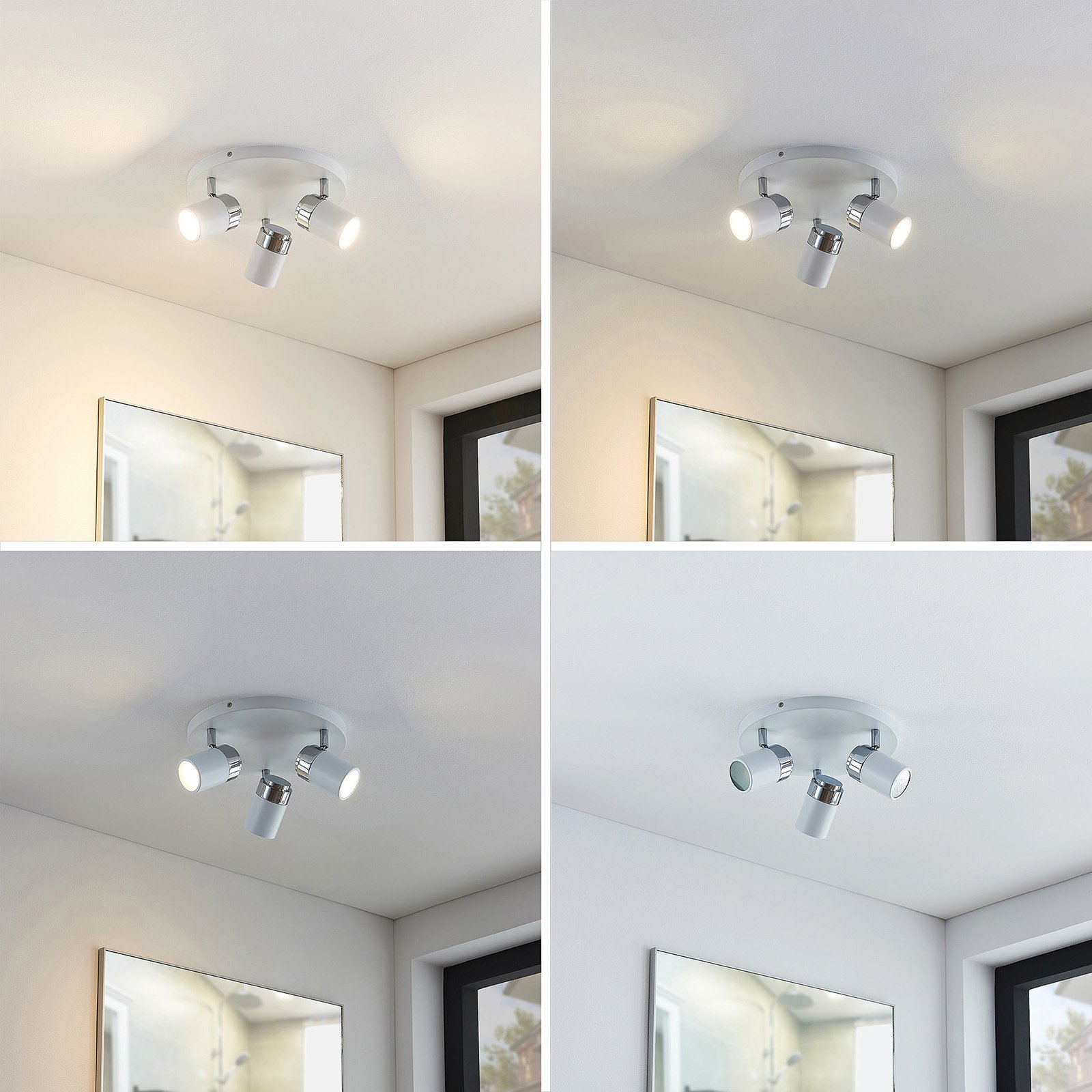 Kardo 3 Ceiling Lamp White/Chrome - Lindby