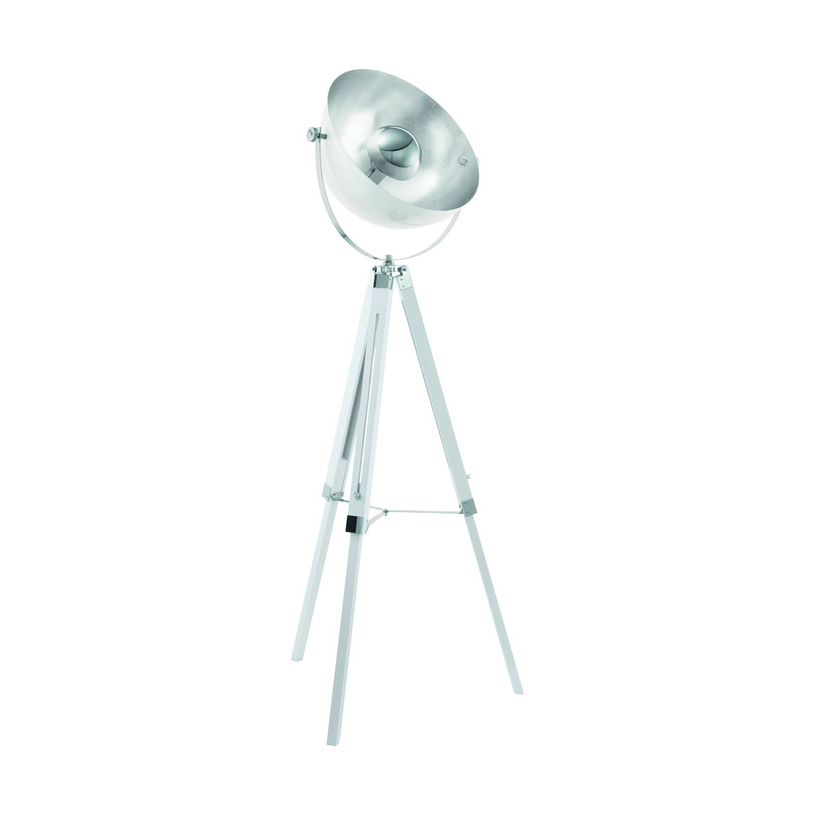 49877 Stehleuchte Vintage covaleda ø 55cm dimmbar in weiß chrom silber - Eglo