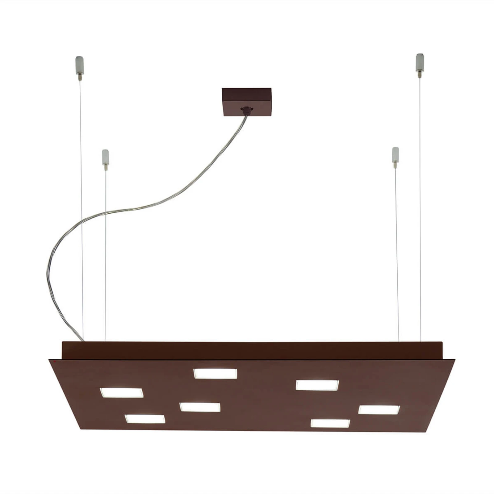 Fabbian Quarter - braune LED-Hängeleuchte 7flg.