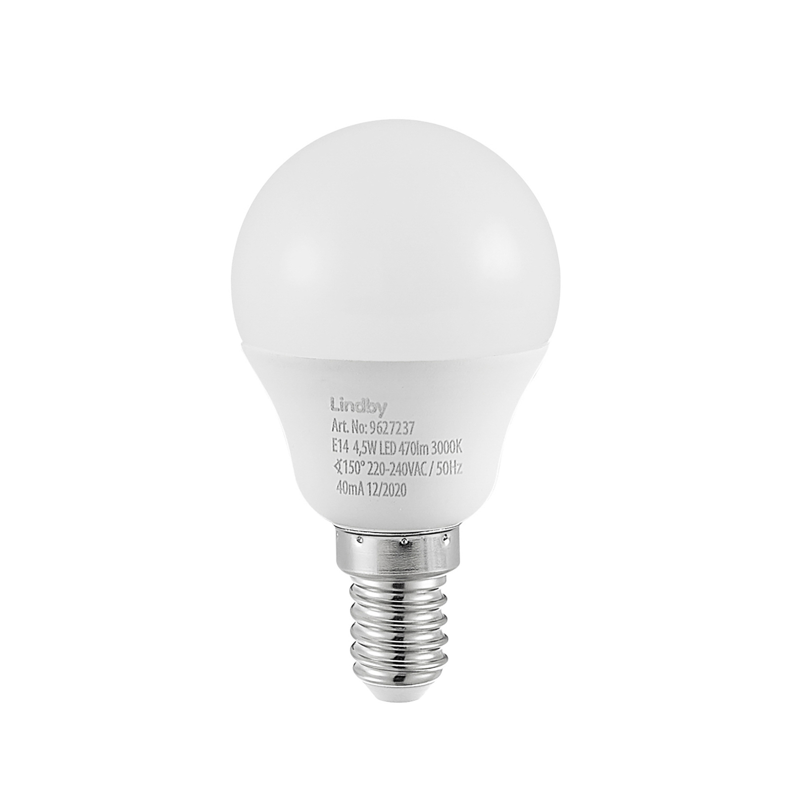 Lindby LED bulb E14 G45 4.5W 3,000K opal set of 2