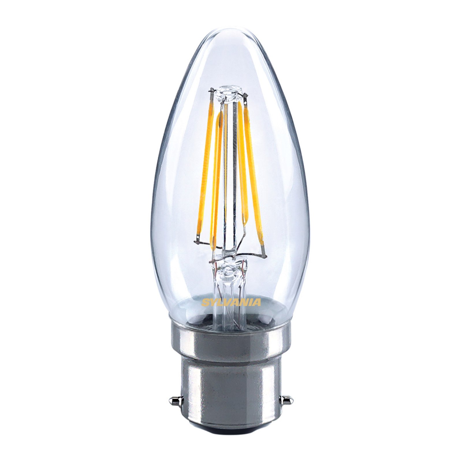 Lampadina LED candela B22 4,5W 827 trasparente