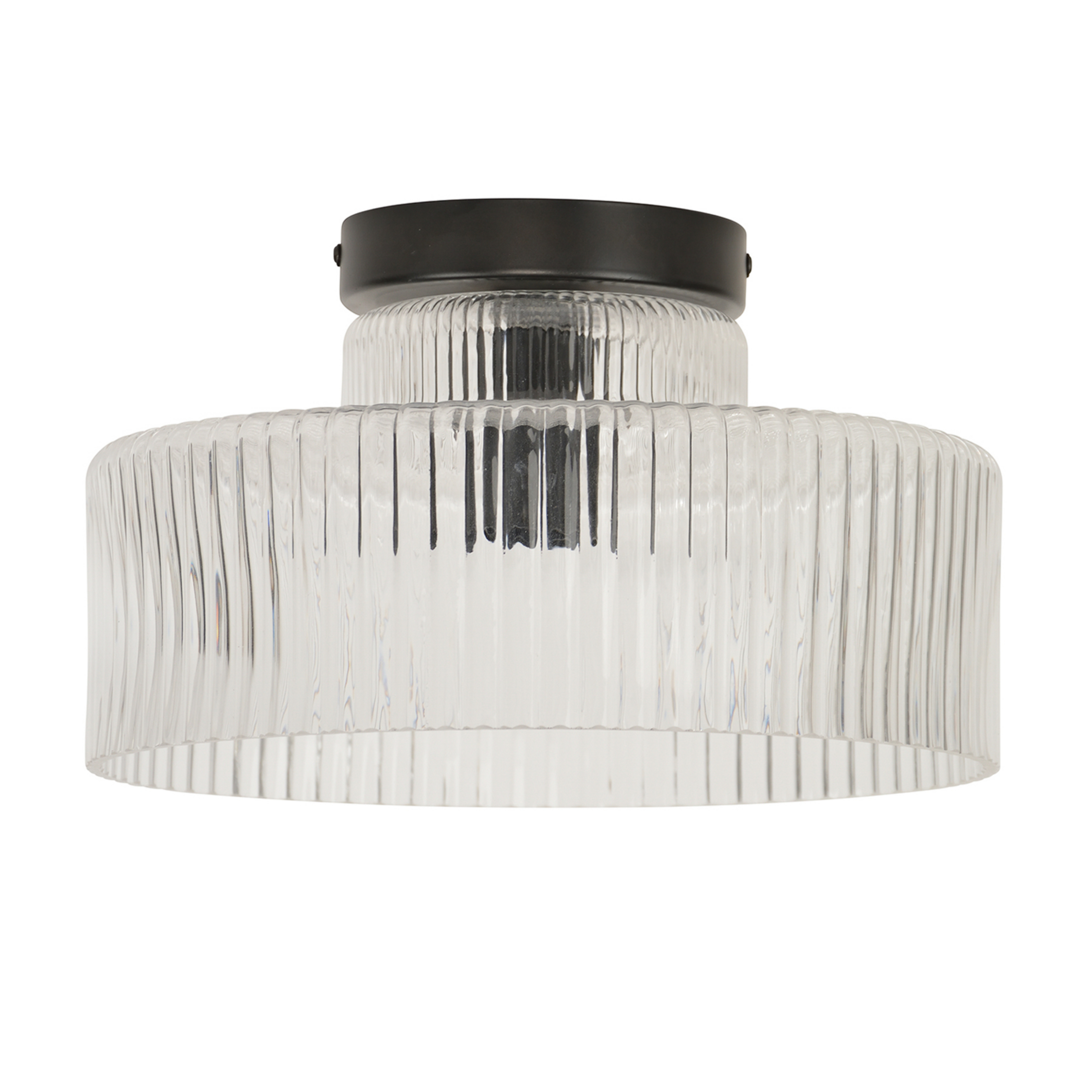 Plafonnier Lorenzo transparent/noir Ø 28 cm - COREP SAS