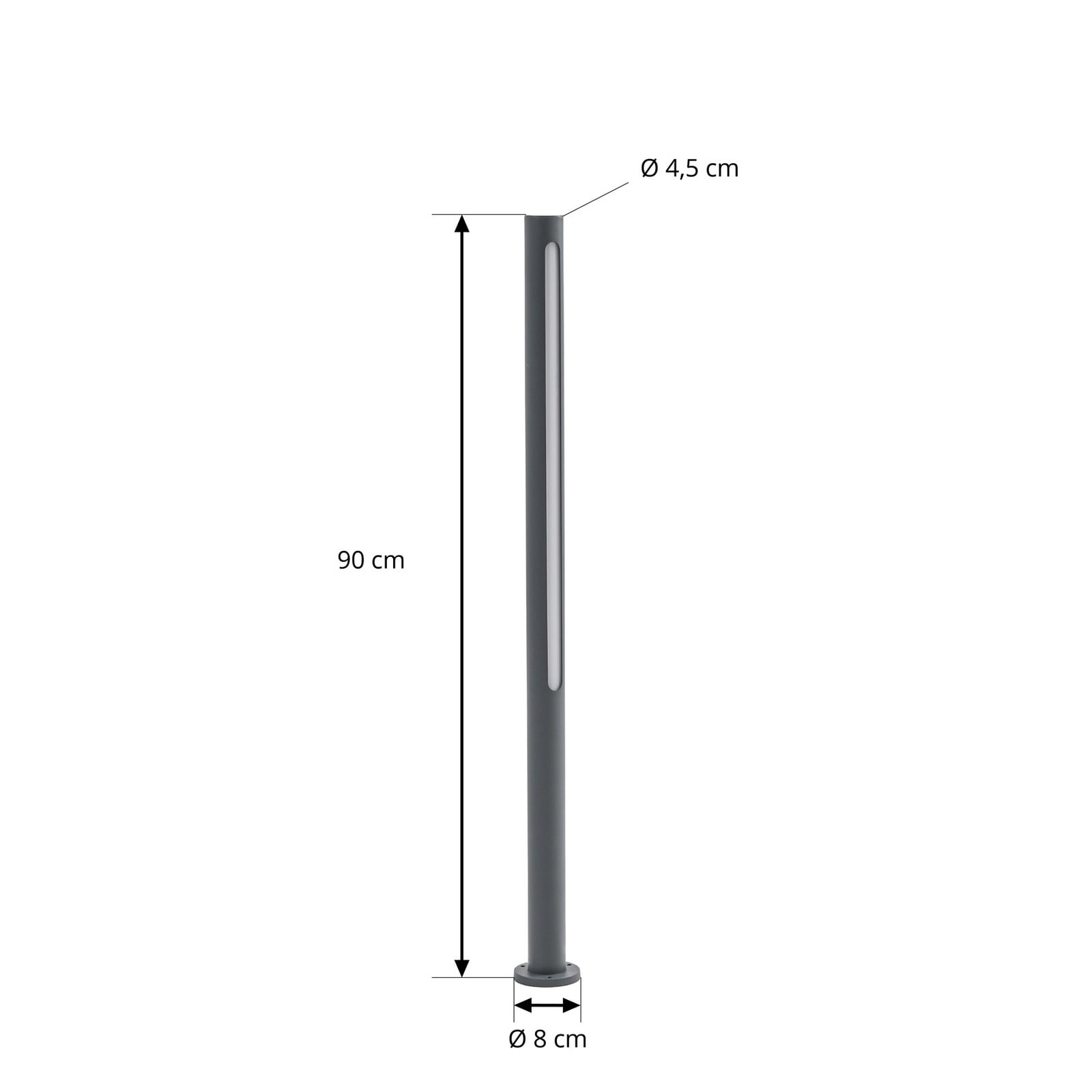 Liravel LED-Wegeleuchte, anthrazit, Höhe 90 cm, IP65 - Lindby
