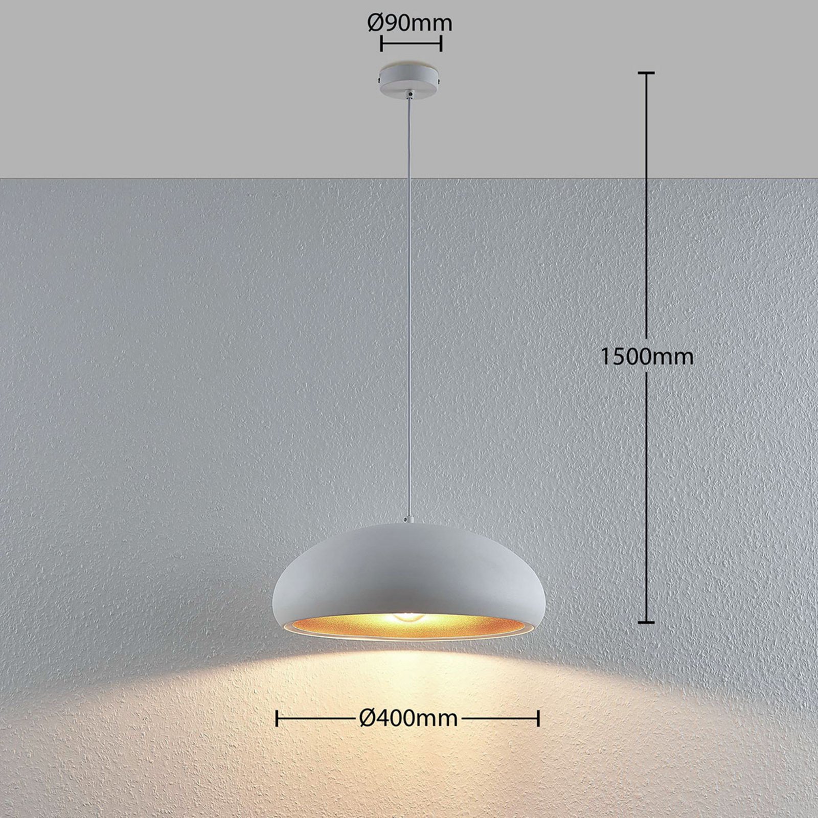 Gerwina Suspension White/Gold - Lindby