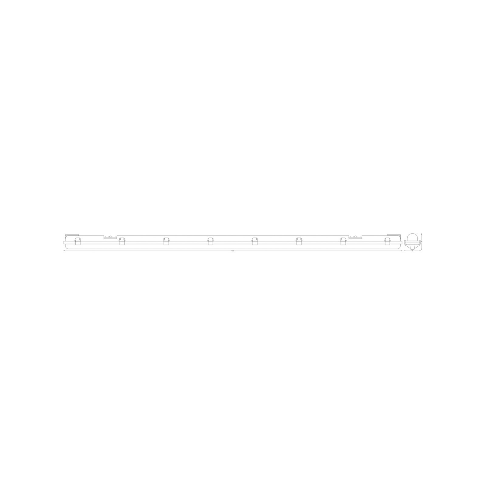 OSRAM LED-Sensor-Feuchtraumlampe SUBMARINE, 156 cm grau IP65