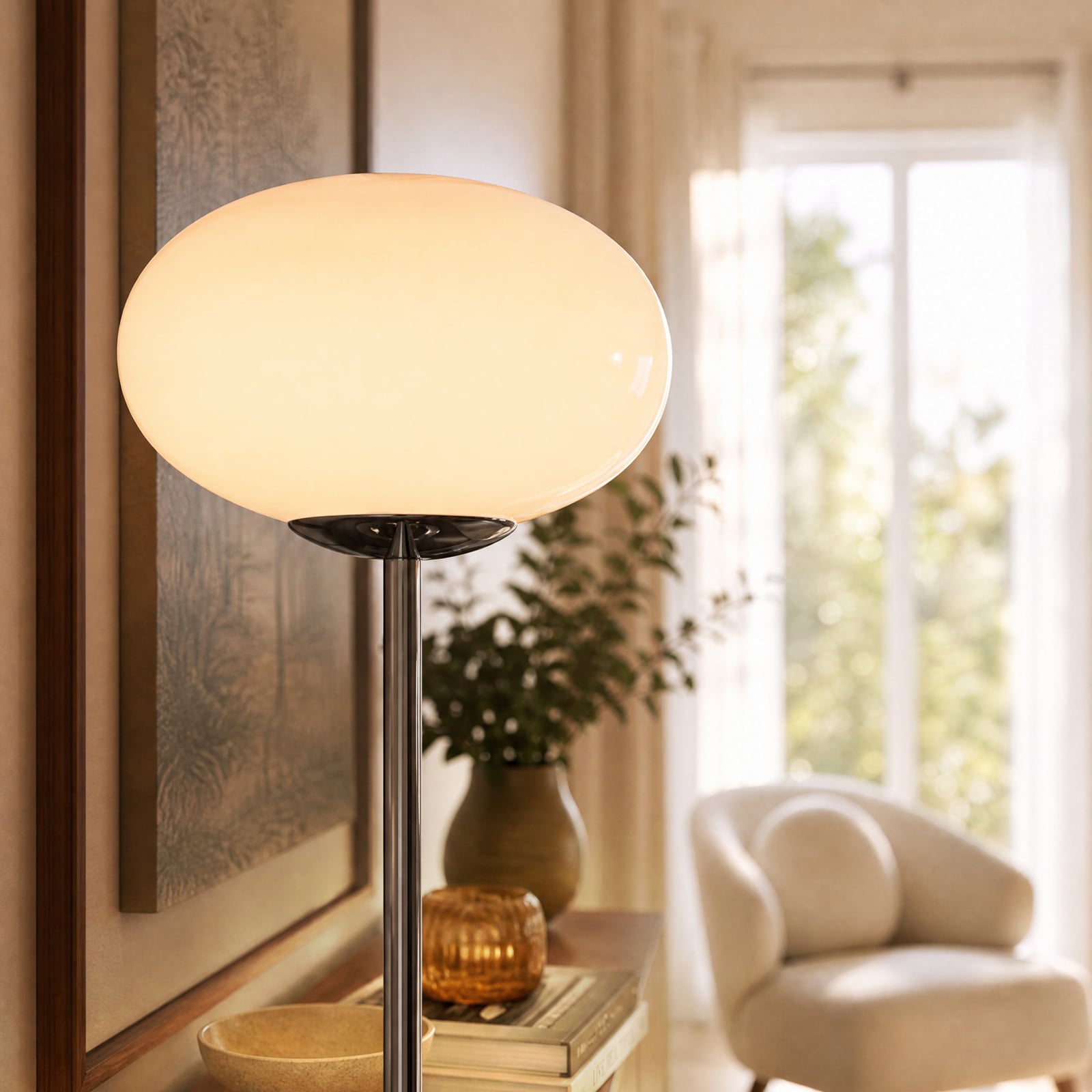 Λάμπα δαπέδου OSRAM Decor Forma, ροζ/χρώμιο, ύψος 149 εκ., γυαλί Λάμπα δαπέδου OSRAM Decor Forma, ροζ/χρώμιο, ύψος 149 εκ., γυαλί