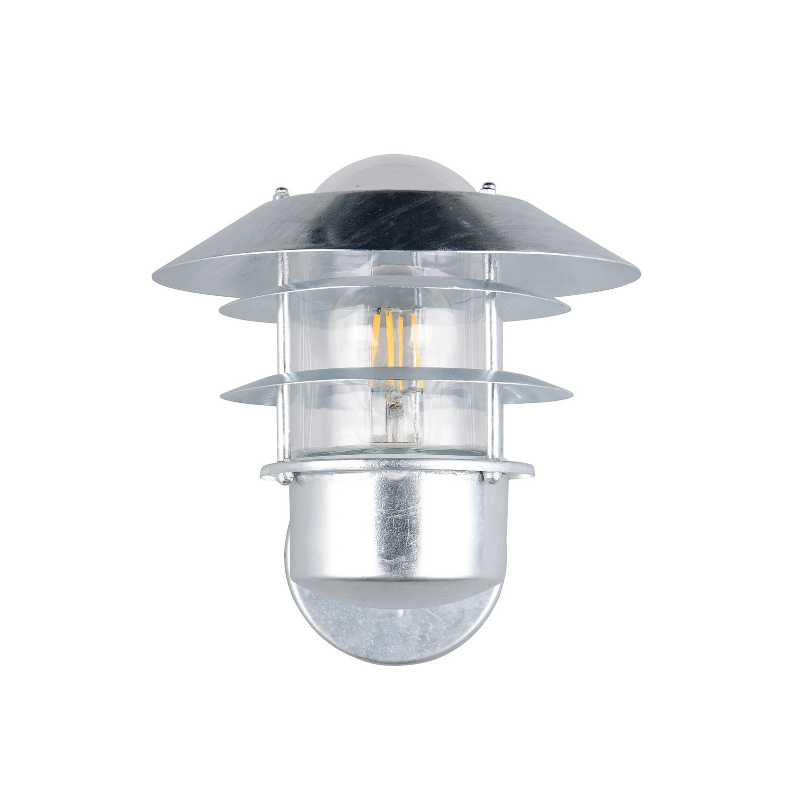 Utendørs vegglampe Ruvuuma sinkfarget Ø 22 cm oppadrettet