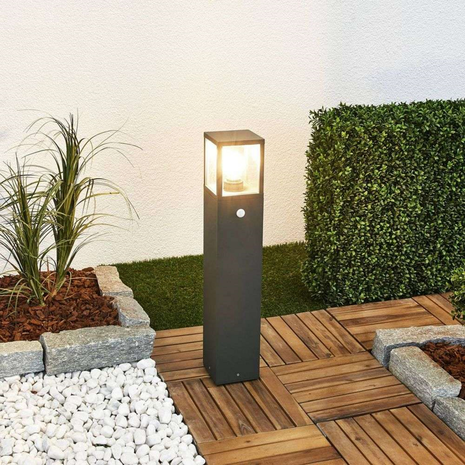 Klemens Short Lampă de Grădină de Exterior IP54 w/Sensor Graphite - Lucande