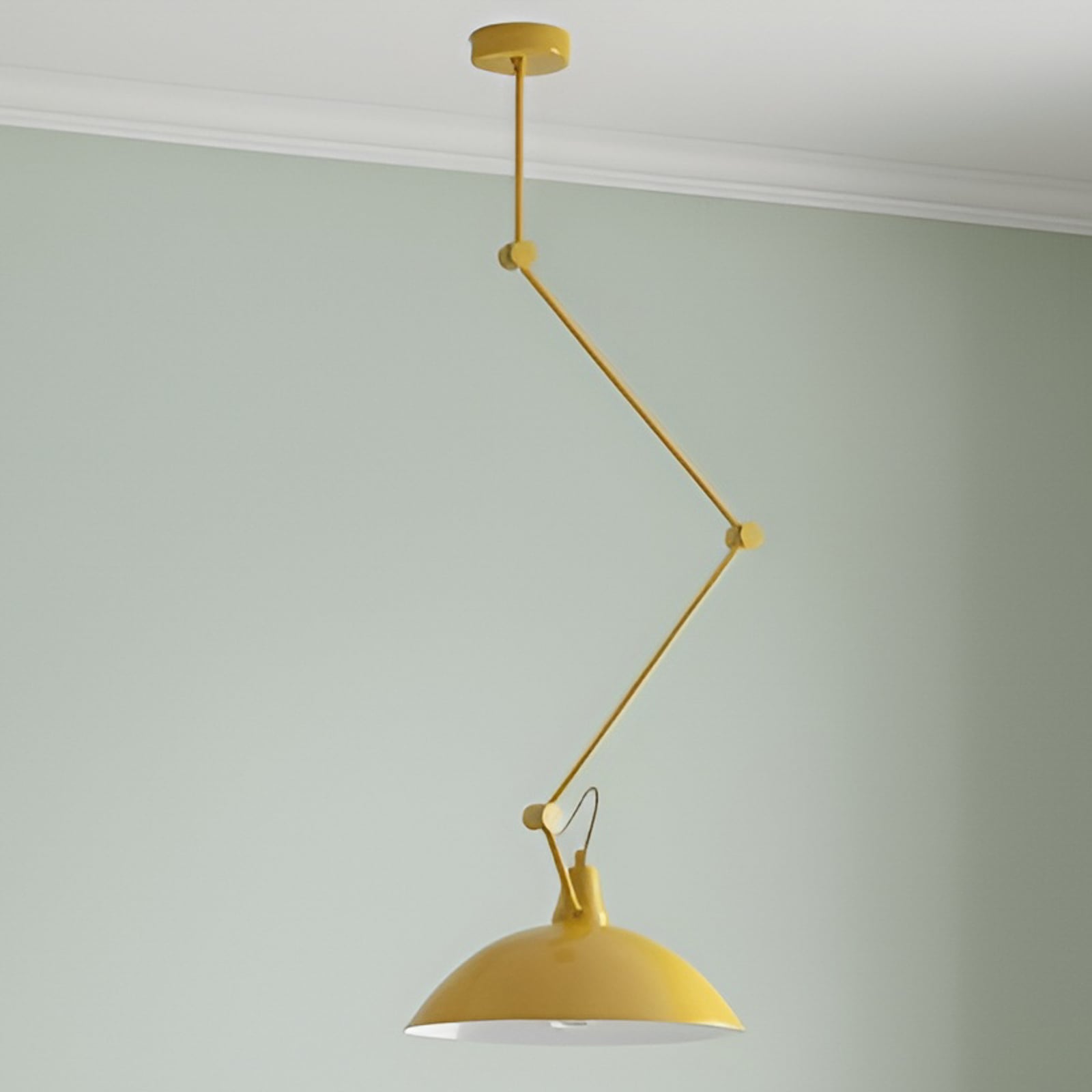 Viseća lampa Melos, žuta, Ø 36 cm, metalna - Aldex