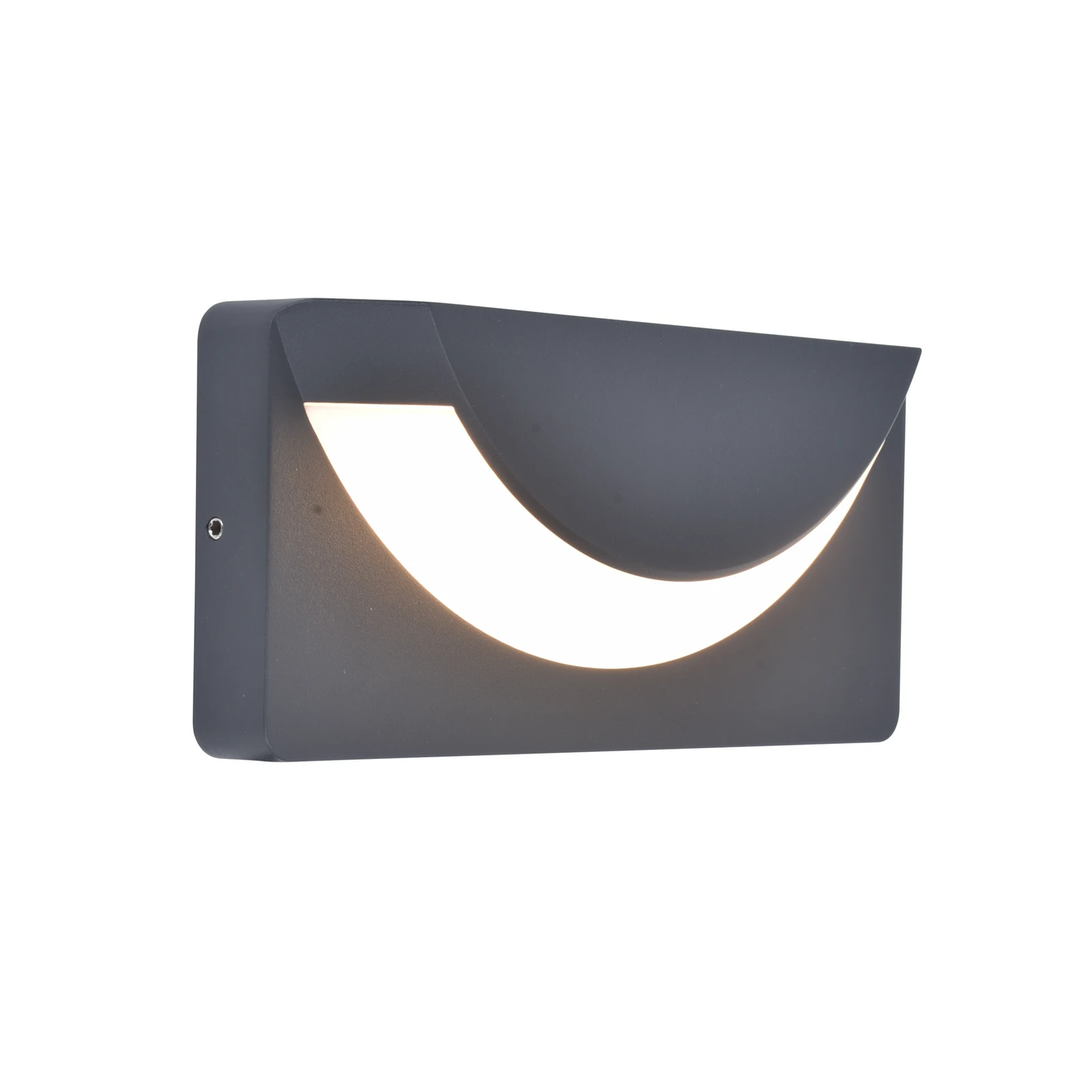 LED āra sienas lampa LUPS, tumši pelēka, platums 23 cm, IP54