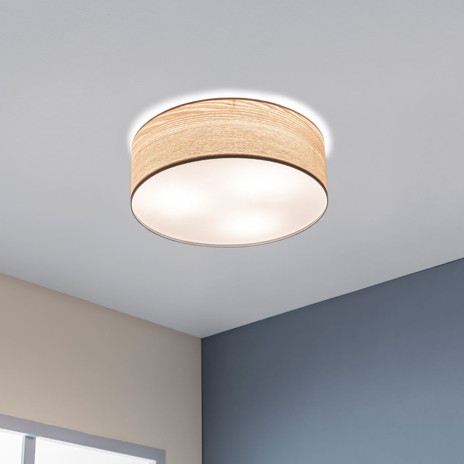Paulmann Liska plafondlamp in lichtgekleurd hout