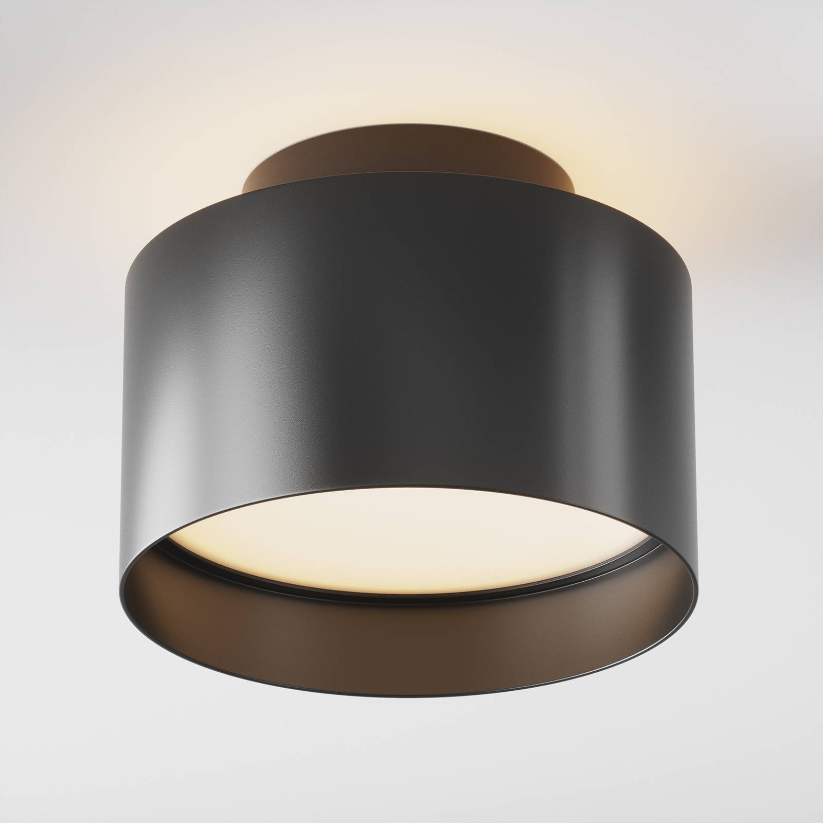 Maytoni lampa sufitowa LED Planet, czarna Ø 12cm aluminium 3000K